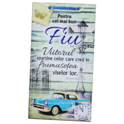 Tablou lemn personalizat "Pentru cel mai bun Fiu..." 15x27 CM