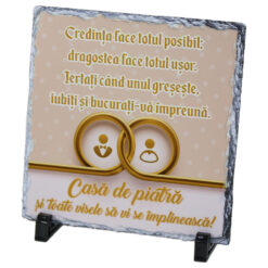 Placa ardezie "Casa de piatra!" 19x19 CM