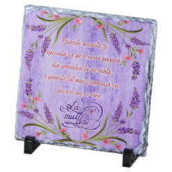 Placa ardezie "La multi ani!", pentru femei 19x19 CM