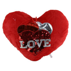 Decoratiune Inima din plus "Love" cu paiete 33 CM