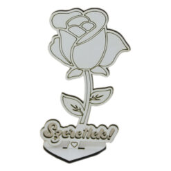 Decor Trandafir din lemn "Szeretlek" 15 CM