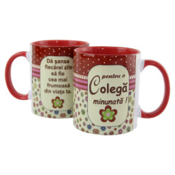 Cana ceramica "Pentru o Colega minunata", 330 ml