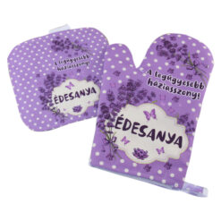Set manusa si suport oala "Edesanya, a legugyesebb haziasszony!", lavanda