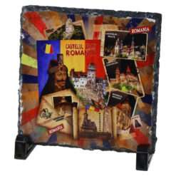 Placa ardezie "Romania/Castelul Bran",1 4x14 CM