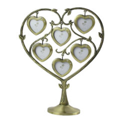 Rama foto Copacul Vietii din metal 6 poze 4x5 CM, Inimioare, 20x25 CM