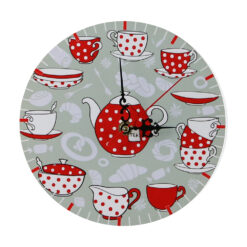 Ceas perete din lemn 20 CM, Set ceainic