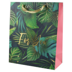 Punga cadou din hartie 26x32 CM "For You" - Frunze