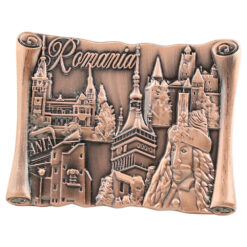 Magnet frigider din metal 6.5x5 CM, Romania, Castele