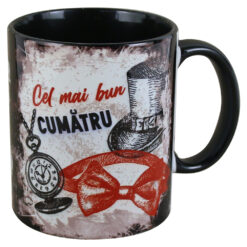 Cana ceramica "Cel mai bun Cumatru", 330 ml, Negru