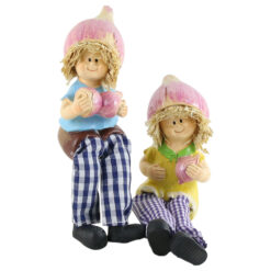 Pereche figurine Copii cu ceapa, cu picioare textil 15 CM