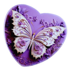 Magnet din ceramica Fluture 8 CM, inima