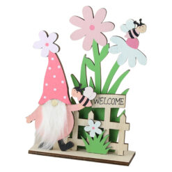 Decoratiune din lemn Spiridus, Welcome 13x19 CM