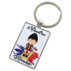 Breloc din metal "Mandru Roman!" 7 CM