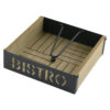 Suport servetele din lemn si metal Bistro 18x18x5 CM