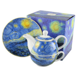 Set ceainic cu ceasca, farfurioara si infuzor metalic 350 ml/300 ml "Starry Night" de V. van Gogh, in cutie decorativa