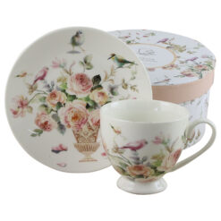 Ceasca portelan cu farfurie 220 ml, "Anna", in cutie decorativa