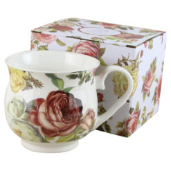 Cana portelan retro 530 ml, "Kasandra", in cutie decorativa