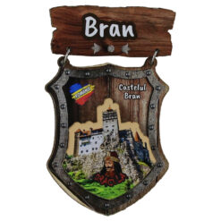 Magnet frigider din lemn "Brasov" 5x9 CM, Scut