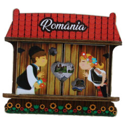 Magnet frigider din lemn "I love Bucharest" 9/13.5x10 CM, Casuta