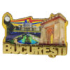 Magnet frigider din lemn "Bucuresti", 9x6 CM, Arcul de Triumf