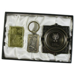 Set cadou pentru barbati, Scrumiera cu bricheta si breloc