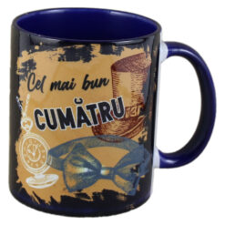 Cana ceramica "Cel mai bun Cumatru", 330 ml, Albastru