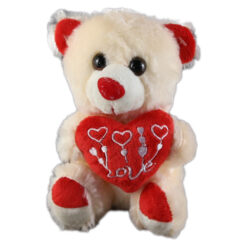 Ursulet de plus cu inimioara Love 15 CM, crem