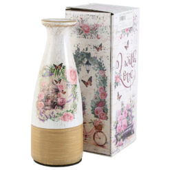 Vaza din ceramica Roses 7x20 CM, in cutie decorativa, M.291