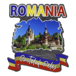 Magnet frigider din lemn, 7x8 CM, Romania, Castelul Peles