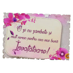 Magnet frigider din lemn "Pentru cea mai buna Invatatoare!" 9x6 CM