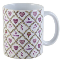 Cana din ceramica 330 ml, "Te iubesc", lavanda