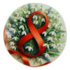 Magnet din ceramica 8 Martie, 8 CM, ghiocei