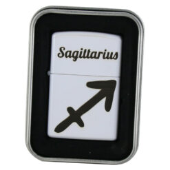 Bricheta metalica "Sagittarius/Sagetator", 3.5x5 CM, Alb
