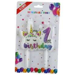 Lumanare tort "My 1 st Birhday, Unicorn