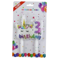 Lumanare tort "My 3 th Birhday, Unicorn