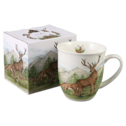 Cana portelan "World of Animals, Deer", 400 ml, in cutie decorativa