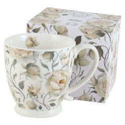 Cana portelan "English Roses White", 510 ml, in cutie decorativa