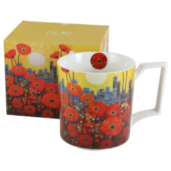 Cana portelan 750 ml, "Modern Poppiess", in cutie decorativa