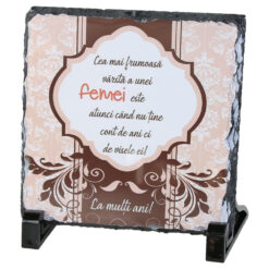 Placa ardezie "Cea mai frumoasa varsta..." 14x14 CM
