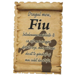 Magnet frigider din lemn "Dragul meu Fiu..." 6x9 CM