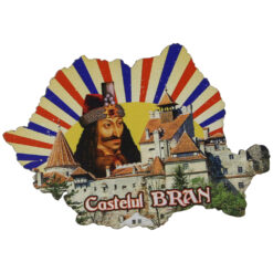 Magnet frigider din lemn "Castelul Bran" 9x6 CM, Harta Romaniei, Vlad Tepes