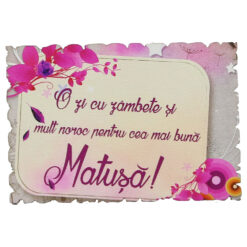 Magnet frigider din lemn "...Pentru cea mai buna Matusa!" 9x6 CM