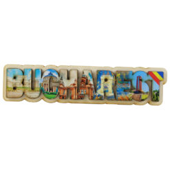 Magnet frigider din lemn "Bucharest" 17x4 CM, colaj