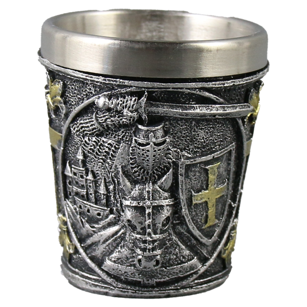 Pahar shot din metal si rasina Cavaler 5x6 CM, m.256