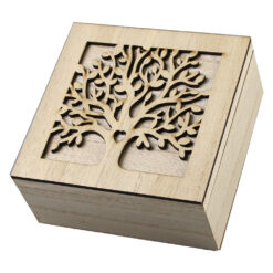 Cutie de bijuterii din lemn 12x12x6 CM, Copacul Vietii