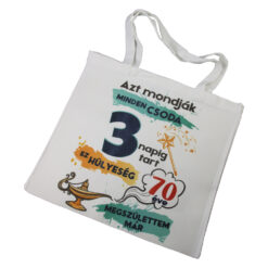 Sacosa textil "70 eve megszulettem mar", 40x40 CM