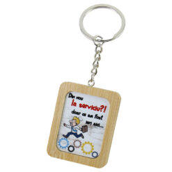 Breloc din bambus "Din nou la serviciu?!...", 4x5 CM