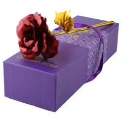 Fir de trandafir metalic 24 cm, in cutie de cadou