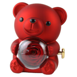 Cutie bijuterii Ursulet cu trandafir 11x13 cm, cu cutie de cadou