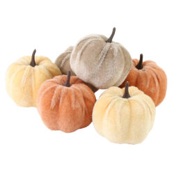 Set 6 dovlecei decorativi din polistiren & textil, 7 CM, crem